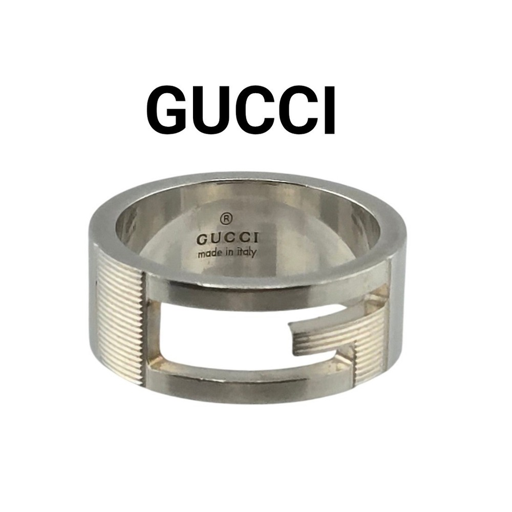 Gucci Sterling Silver G Motif Band Ring Size 13 IT 6.25 US Ag925 Italy